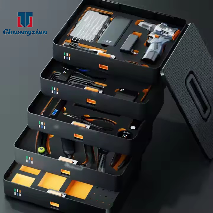Multi functional hardware electrician lithium drill portable toolbox